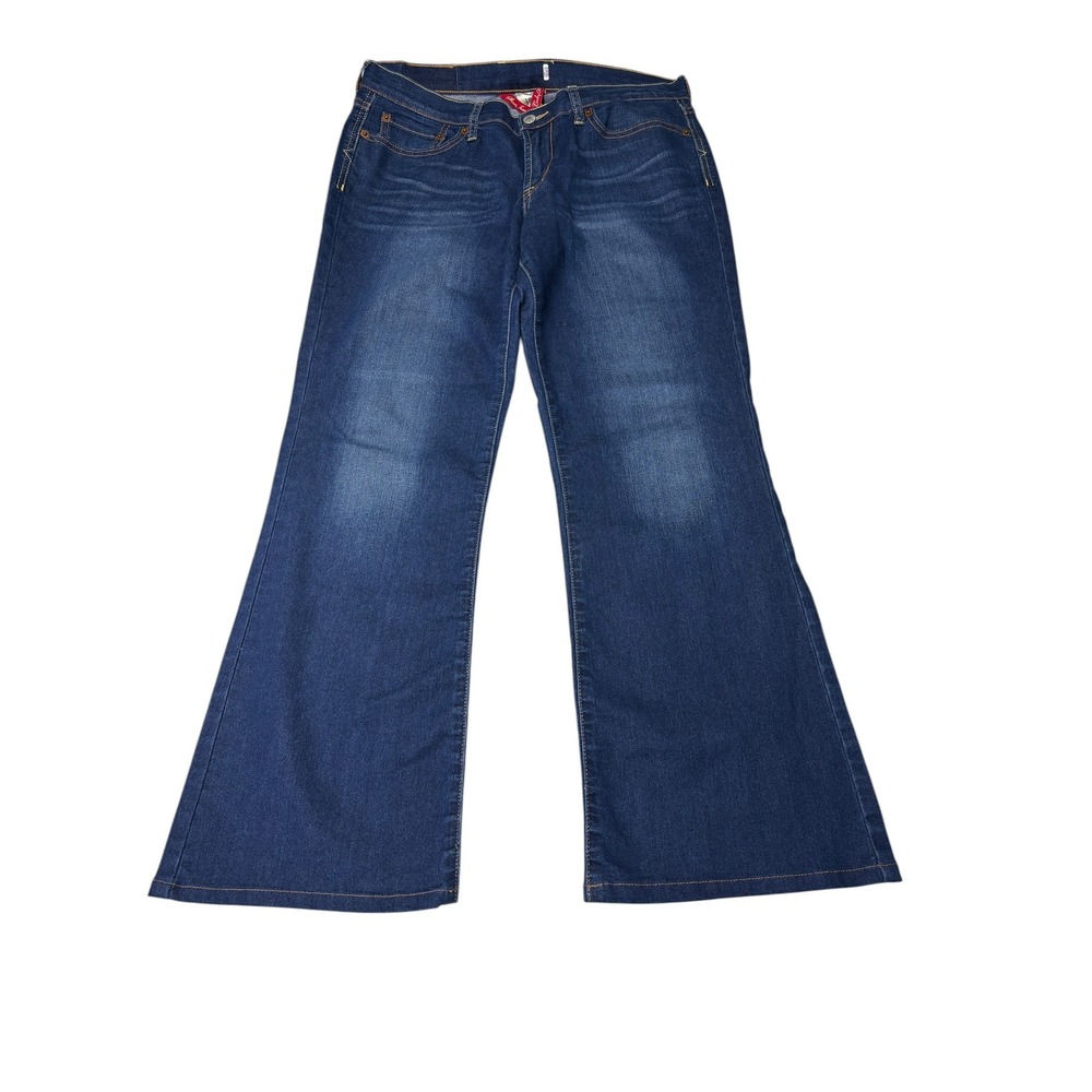Lucky Brand Dungarees Womens Wide Leg Flare Jeans Dark Wash Size 10/30 L28